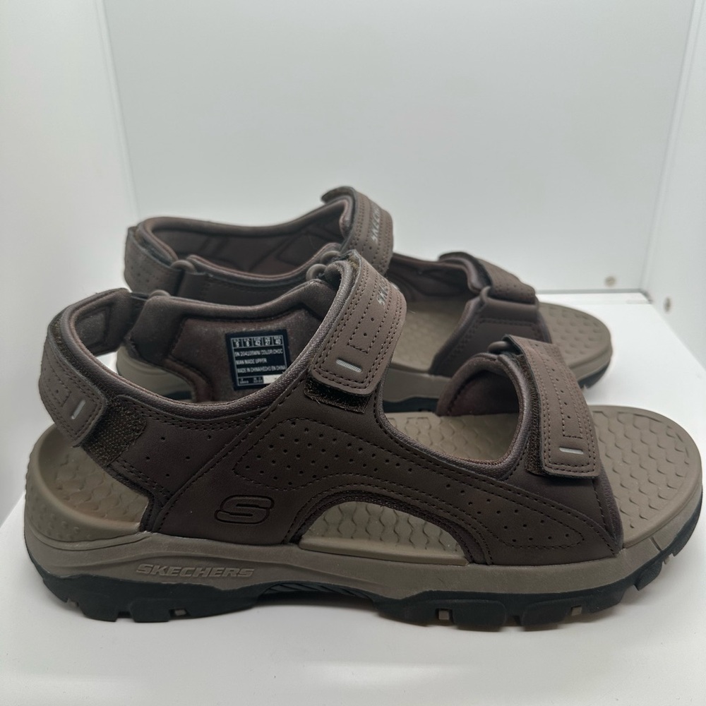 Skechers Men’s Relaxed Fit Tresmen Garo Chocolate Sandals #204105 Size 9 Wide - Picture 2 of 11